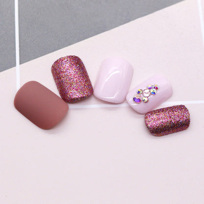 Matte metallic nude nails