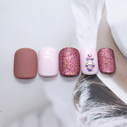 Matte metallic nude nails